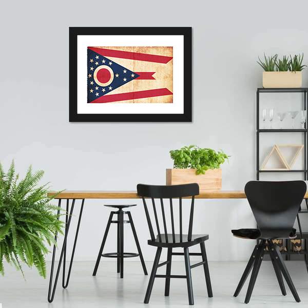 Flag Of Ohio Canvas Wall Art-3 Horizontal-Gallery Wrap-25" x 16"-Tiaracle