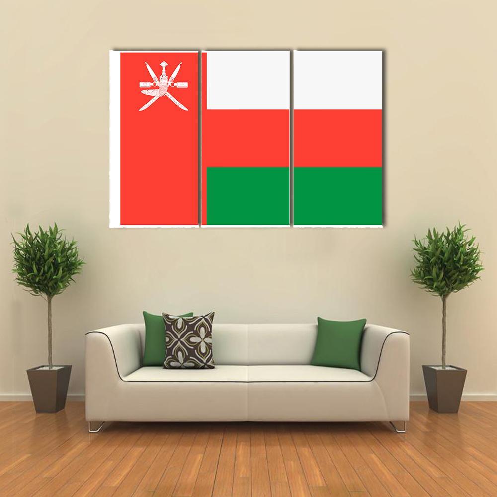 Flag Of Oman Canvas Wall Art-3 Horizontal-Gallery Wrap-37" x 24"-Tiaracle