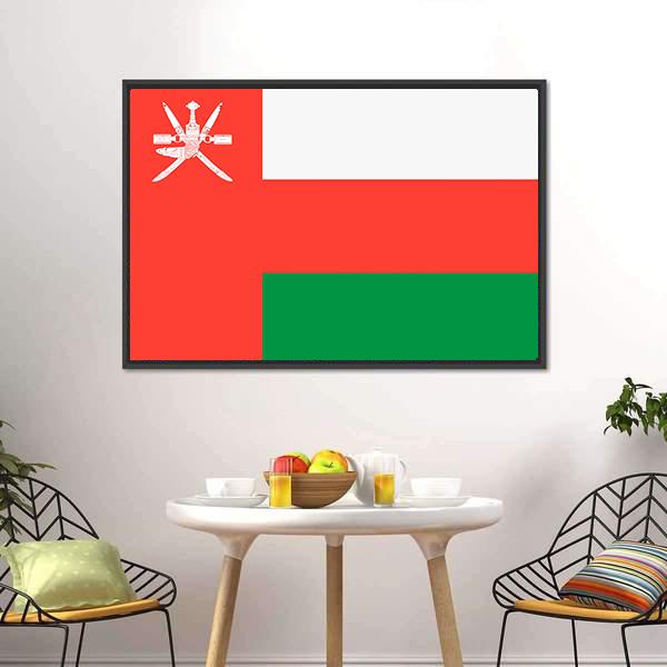 Flag Of Oman Canvas Wall Art-3 Horizontal-Gallery Wrap-25" x 16"-Tiaracle