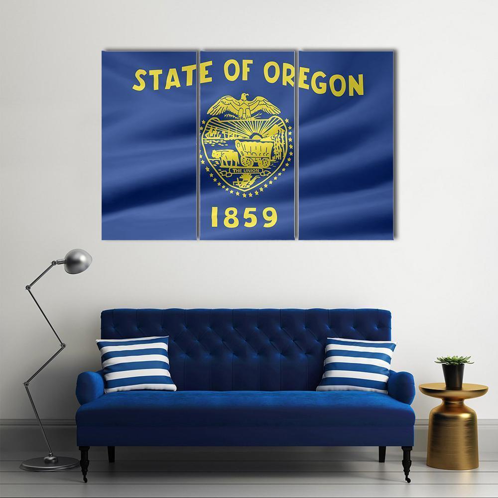 Flag Of Oregon Canvas Wall Art-3 Horizontal-Gallery Wrap-37" x 24"-Tiaracle