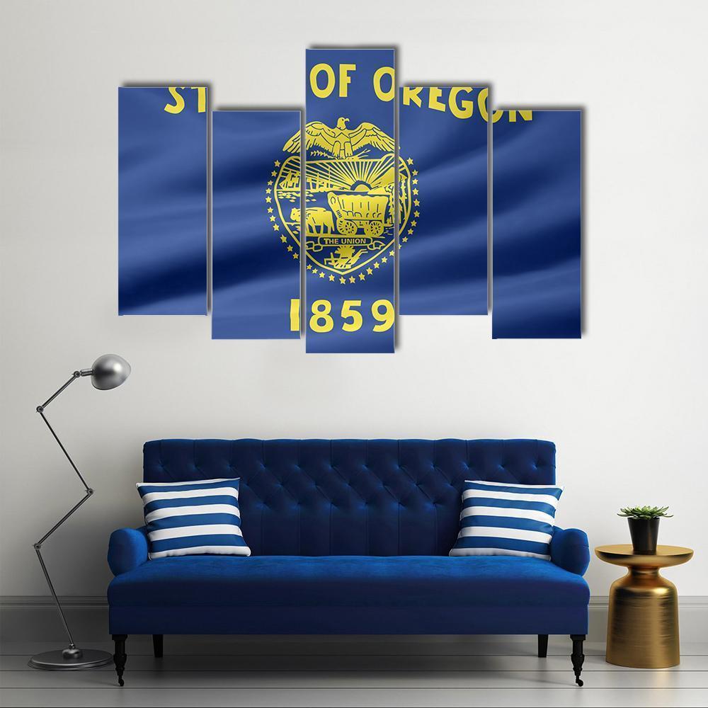 Flag Of Oregon Canvas Wall Art-5 Pop-Gallery Wrap-47" x 32"-Tiaracle