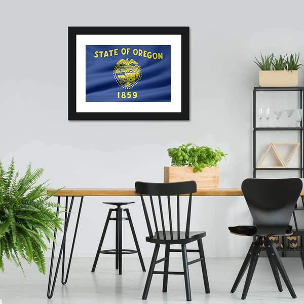 Flag Of Oregon Canvas Wall Art-3 Horizontal-Gallery Wrap-25" x 16"-Tiaracle