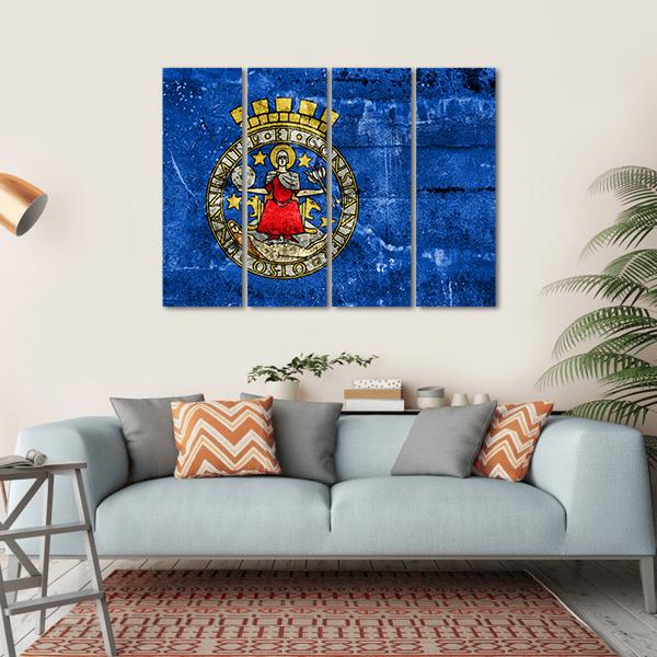 Flag Of Oslo Norway Canvas Wall Art-4 Horizontal-Gallery Wrap-34" x 24"-Tiaracle