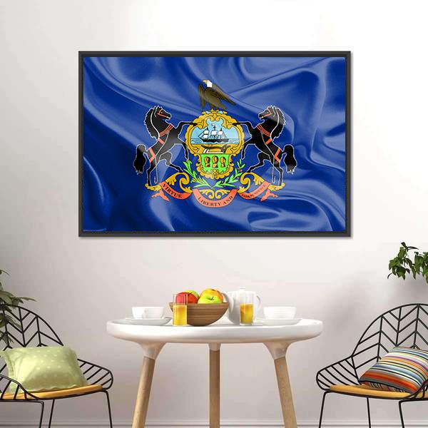 Flag Of Pennsylvania Canvas Wall Art-5 Horizontal-Gallery Wrap-22" x 12"-Tiaracle