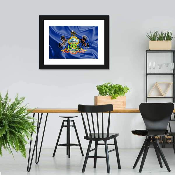Flag Of Pennsylvania Canvas Wall Art-5 Horizontal-Gallery Wrap-22" x 12"-Tiaracle
