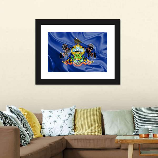 Flag Of Pennsylvania Canvas Wall Art-5 Horizontal-Gallery Wrap-22" x 12"-Tiaracle