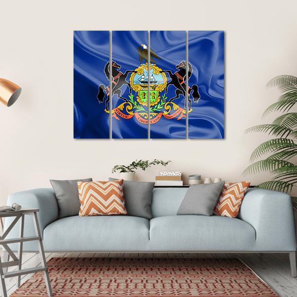 Flag Of Pennsylvania Canvas Wall Art-4 Horizontal-Gallery Wrap-34" x 24"-Tiaracle