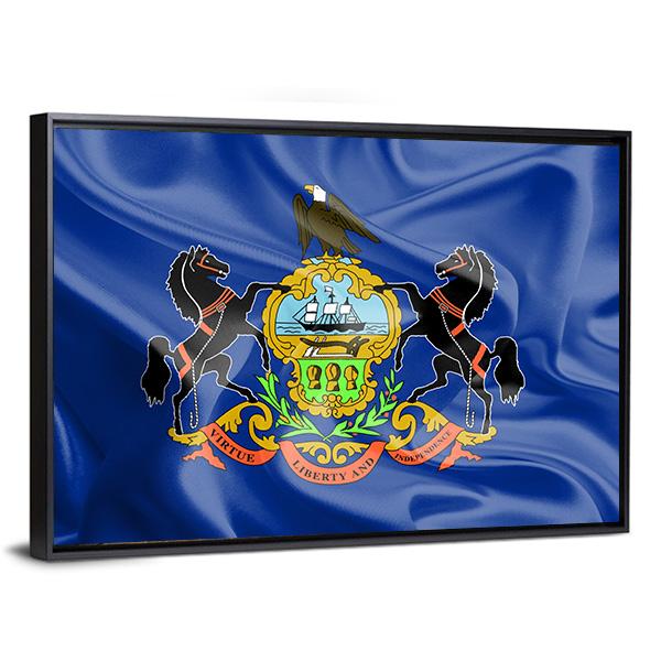 Flag Of Pennsylvania Canvas Wall Art-3 Horizontal-Gallery Wrap-25" x 16"-Tiaracle