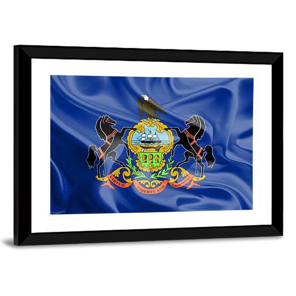 Flag Of Pennsylvania Canvas Wall Art-3 Horizontal-Gallery Wrap-25" x 16"-Tiaracle