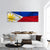 Waving Philippines Flag Panoramic Canvas Wall Art-3 Piece-25" x 08"-Tiaracle