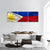 Waving Philippines Flag Panoramic Canvas Wall Art-3 Piece-25" x 08"-Tiaracle