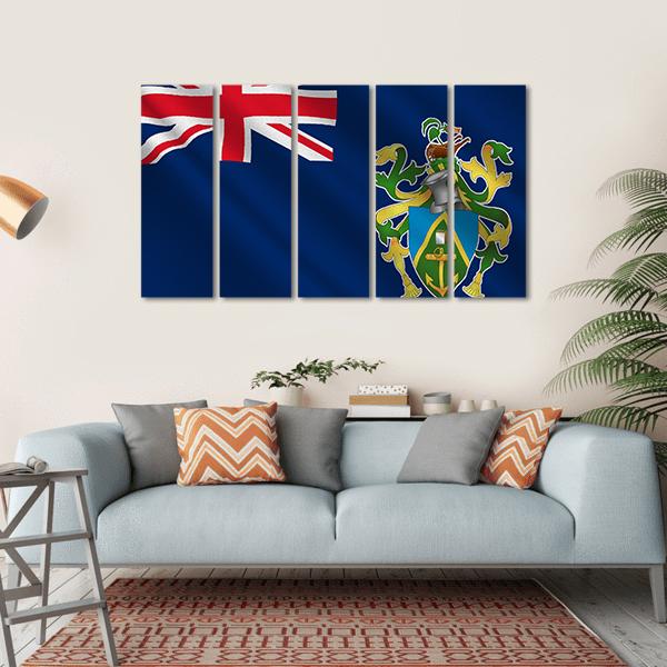 Flag Of Pitcairn Islands Canvas Wall Art-5 Horizontal-Gallery Wrap-22" x 12"-Tiaracle