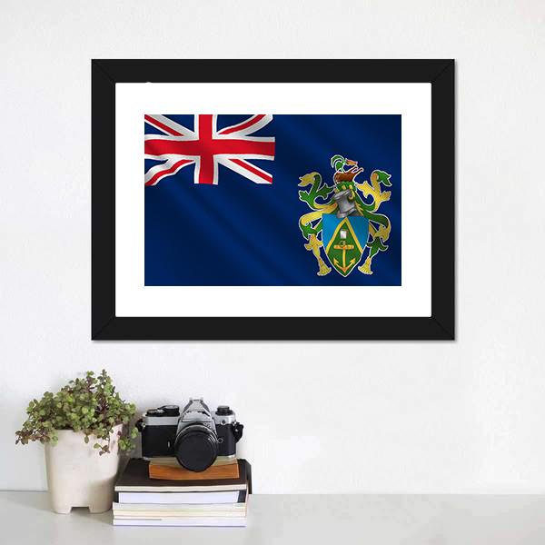 Flag Of Pitcairn Islands Canvas Wall Art-1 Piece-Framed Print-20" x 16"-Tiaracle