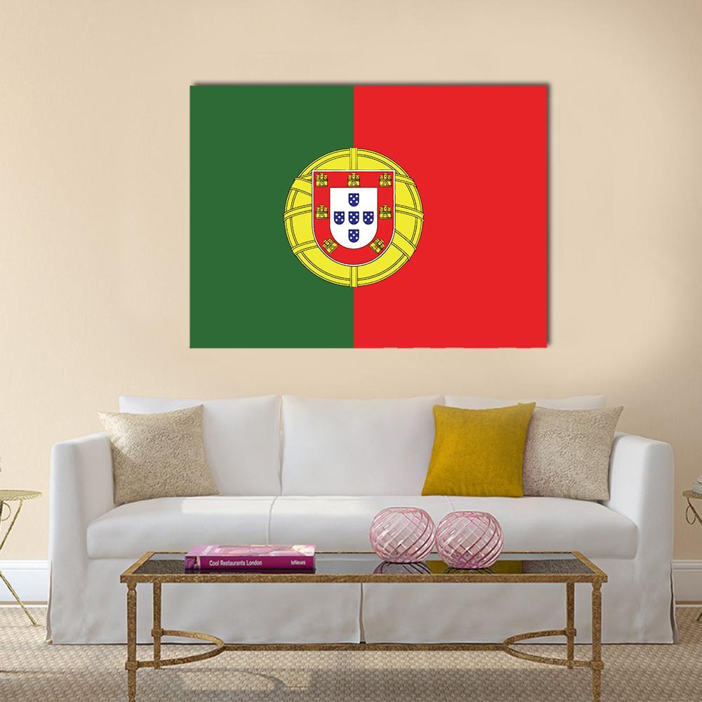 Flag Of Portugal Canvas Wall Art-1 Piece-Gallery Wrap-36" x 24"-Tiaracle