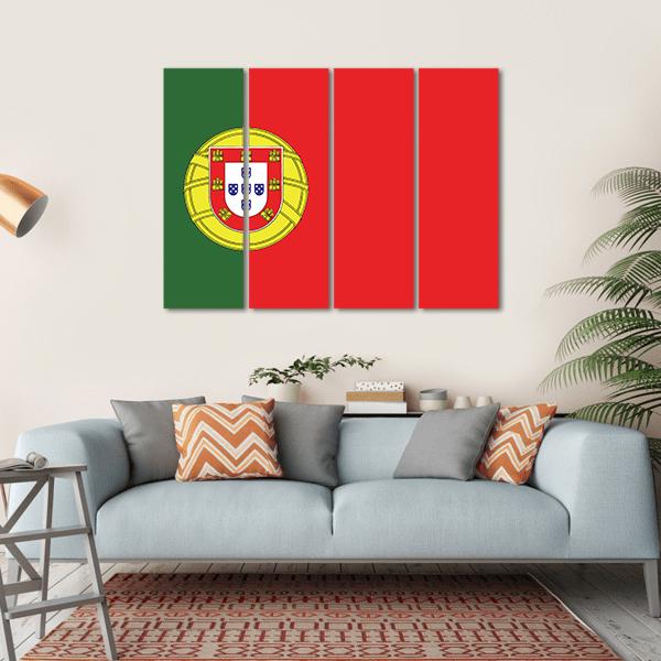 Flag Of Portugal Canvas Wall Art-4 Horizontal-Gallery Wrap-34" x 24"-Tiaracle