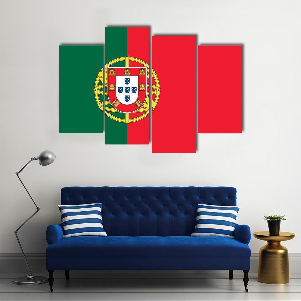 Flag Of Portugal Canvas Wall Art-4 Pop-Gallery Wrap-50" x 32"-Tiaracle