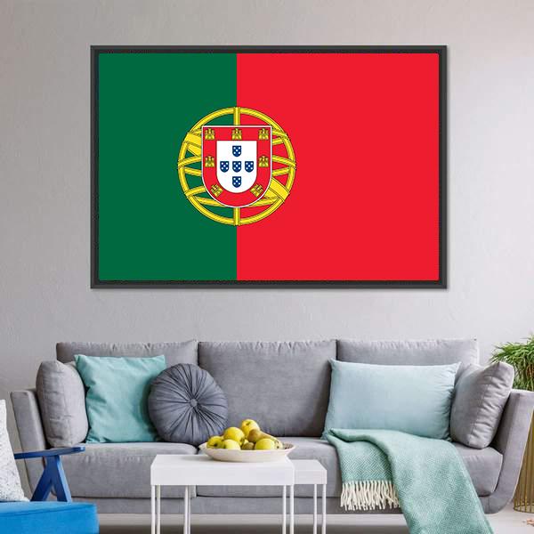 Flag Of Portugal Canvas Wall Art-3 Horizontal-Gallery Wrap-25" x 16"-Tiaracle
