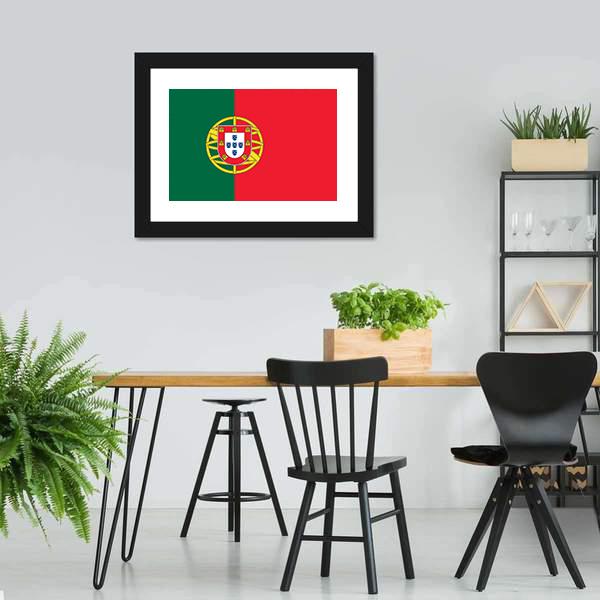 Flag Of Portugal Canvas Wall Art-3 Horizontal-Gallery Wrap-25" x 16"-Tiaracle