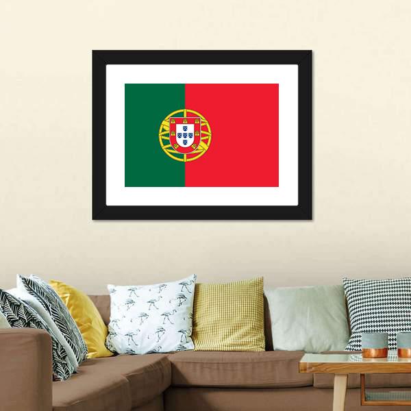Flag Of Portugal Canvas Wall Art-3 Horizontal-Gallery Wrap-25" x 16"-Tiaracle