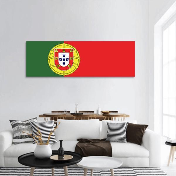 Portugal Flag Panoramic Canvas Wall Art-1 Piece-36" x 12"-Tiaracle
