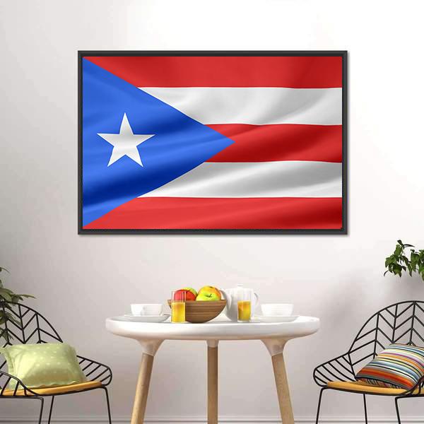 Flag Of Puerto Rico Canvas Wall Art-5 Horizontal-Gallery Wrap-22" x 12"-Tiaracle