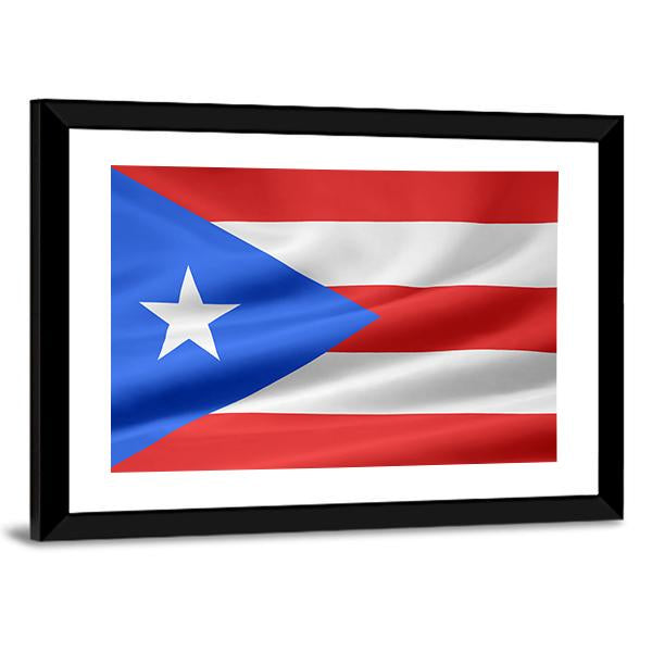 Flag Of Puerto Rico Canvas Wall Art-5 Horizontal-Gallery Wrap-22" x 12"-Tiaracle