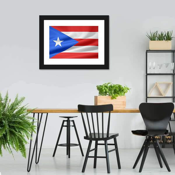Flag Of Puerto Rico Canvas Wall Art-5 Horizontal-Gallery Wrap-22" x 12"-Tiaracle