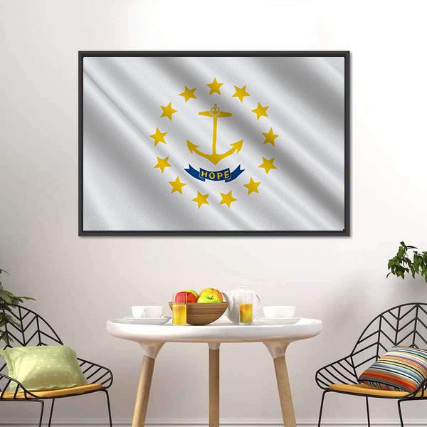 Flag Of Rhode Island Canvas Wall Art-3 Horizontal-Gallery Wrap-25" x 16"-Tiaracle