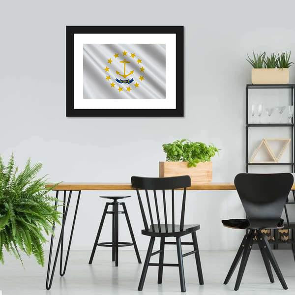 Flag Of Rhode Island Canvas Wall Art-3 Horizontal-Gallery Wrap-25" x 16"-Tiaracle