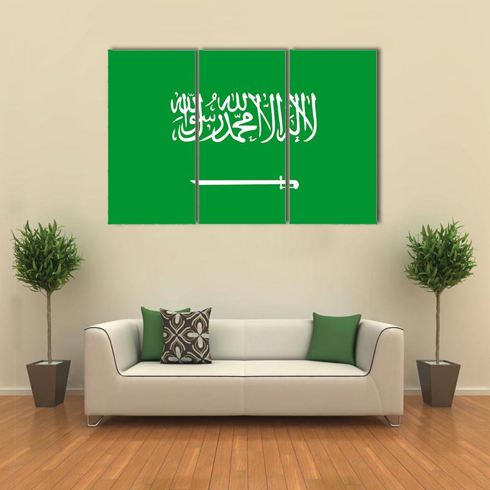 Flag Of Saudi Arabia Canvas Wall Art-3 Horizontal-Gallery Wrap-37" x 24"-Tiaracle