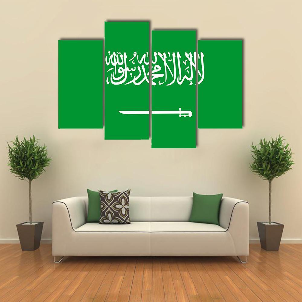 Flag Of Saudi Arabia Canvas Wall Art-4 Pop-Gallery Wrap-50" x 32"-Tiaracle