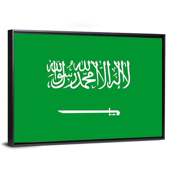 Flag Of Saudi Arabia Canvas Wall Art-3 Horizontal-Gallery Wrap-25" x 16"-Tiaracle
