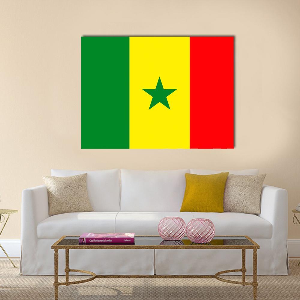 Flag Of Senegal Canvas Wall Art-1 Piece-Gallery Wrap-36" x 24"-Tiaracle