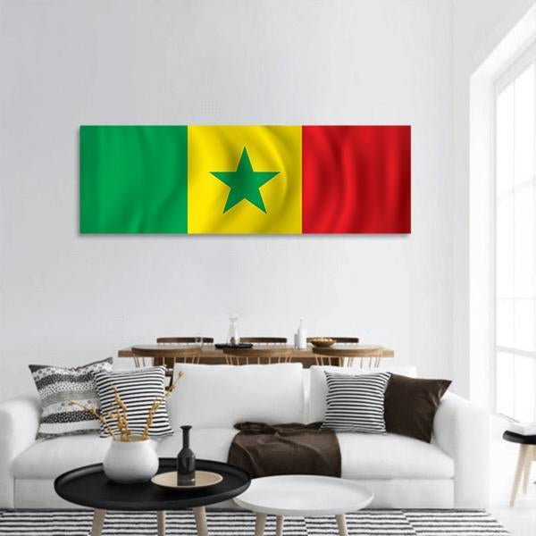 Flag Of Senegal Panoramic Canvas Wall Art-1 Piece-36" x 12"-Tiaracle