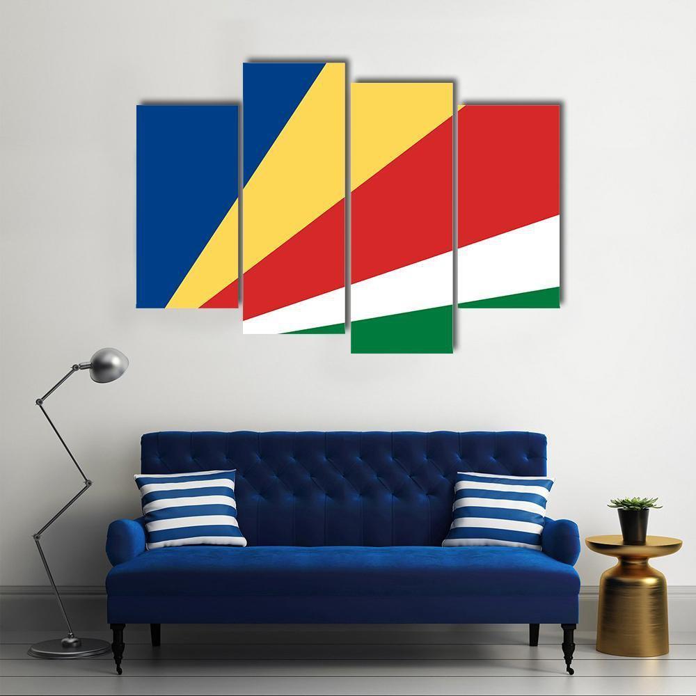 Flag Of Seychelles Canvas Wall Art-4 Pop-Gallery Wrap-50" x 32"-Tiaracle