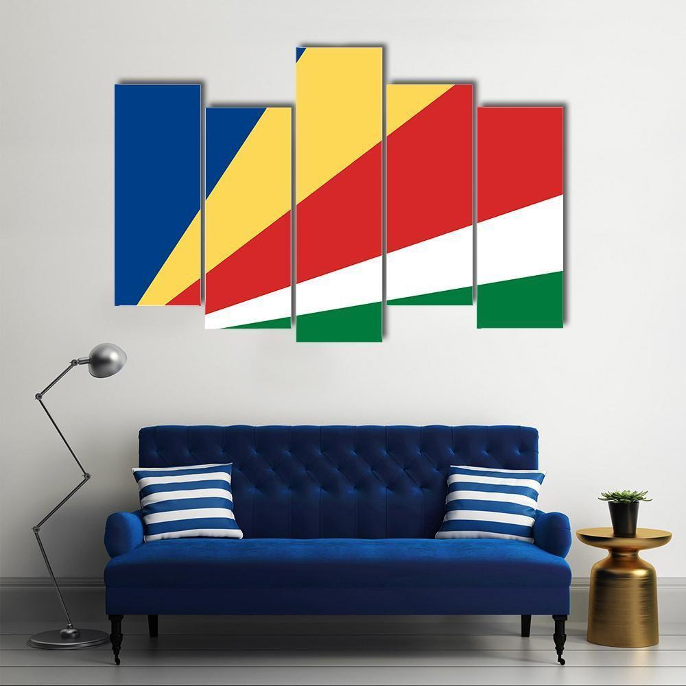 Flag Of Seychelles Canvas Wall Art-5 Pop-Gallery Wrap-47" x 32"-Tiaracle