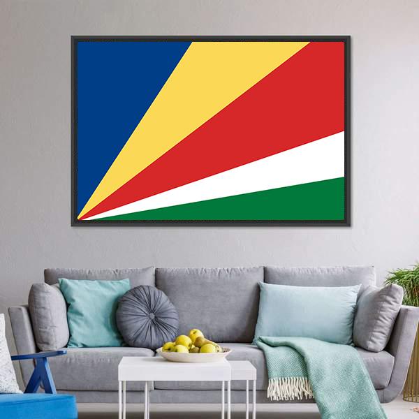 Flag Of Seychelles Panoramic Canvas Wall Art-1 Piece-36" x 12"-Tiaracle