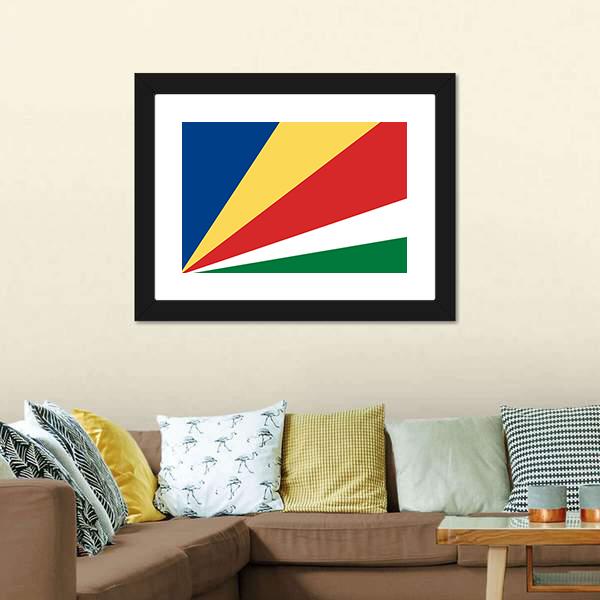 Flag Of Seychelles Panoramic Canvas Wall Art-1 Piece-36" x 12"-Tiaracle