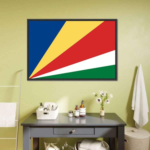 Flag Of Seychelles Panoramic Canvas Wall Art-1 Piece-36" x 12"-Tiaracle