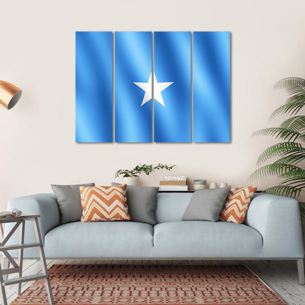 Flag Of Somalia Canvas Wall Art-4 Horizontal-Gallery Wrap-34" x 24"-Tiaracle