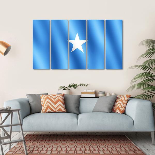 Flag Of Somalia Canvas Wall Art-5 Horizontal-Gallery Wrap-22" x 12"-Tiaracle