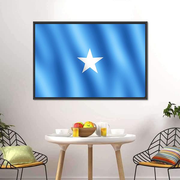Flag Of Somalia Canvas Wall Art-3 Horizontal-Gallery Wrap-25" x 16"-Tiaracle