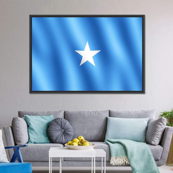 Flag Of Somalia Canvas Wall Art-3 Horizontal-Gallery Wrap-25" x 16"-Tiaracle