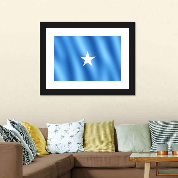 Flag Of Somalia Canvas Wall Art-3 Horizontal-Gallery Wrap-25" x 16"-Tiaracle