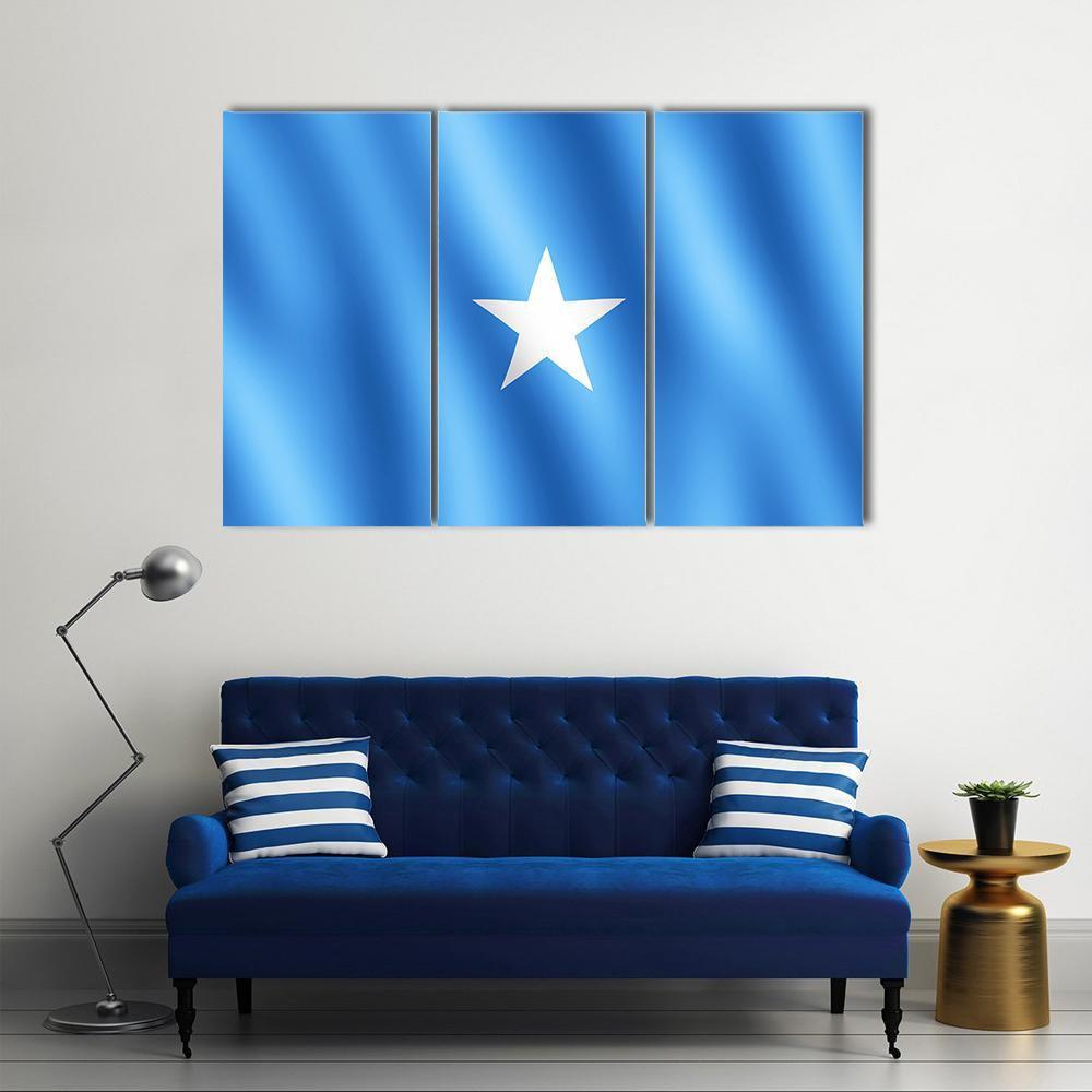 Flag Of Somalia Canvas Wall Art-3 Horizontal-Gallery Wrap-37" x 24"-Tiaracle