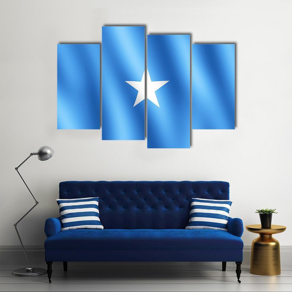 Flag Of Somalia Canvas Wall Art-3 Horizontal-Gallery Wrap-37" x 24"-Tiaracle