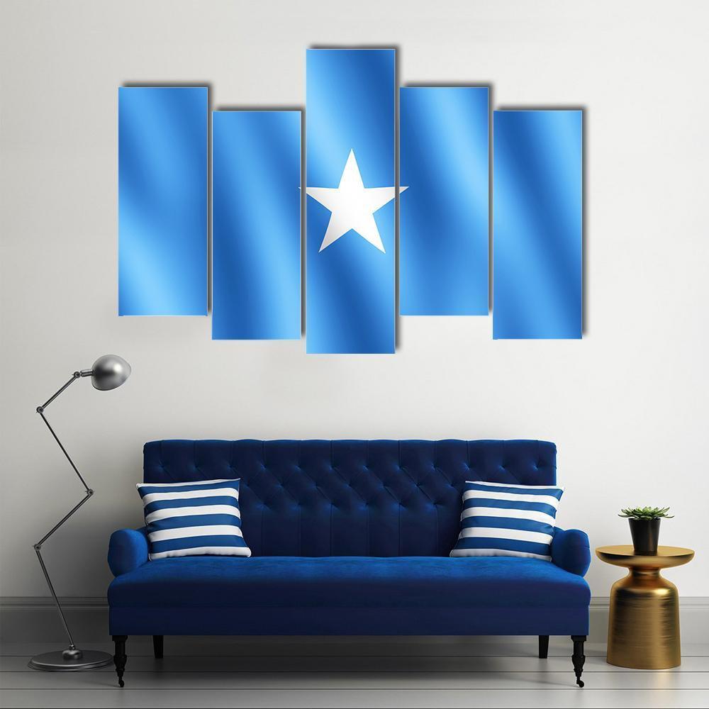 Flag Of Somalia Canvas Wall Art-5 Pop-Gallery Wrap-47" x 32"-Tiaracle