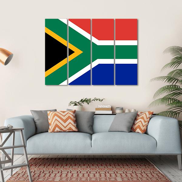 Flag Of South Africa Canvas Wall Art-4 Horizontal-Gallery Wrap-34" x 24"-Tiaracle