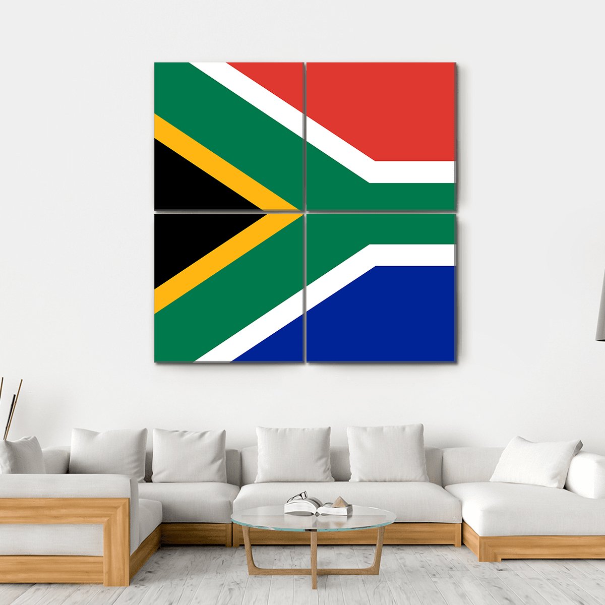 Flag Of South Africa Canvas Wall Art-4 Square-Gallery Wrap-17" x 17"-Tiaracle