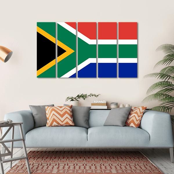Flag Of South Africa Canvas Wall Art-5 Horizontal-Gallery Wrap-22" x 12"-Tiaracle